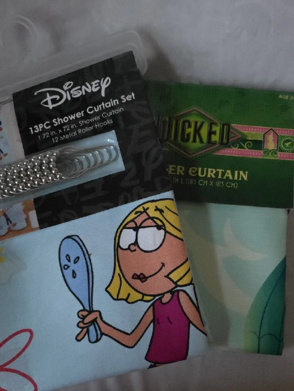 Disney LIZZIE MCGUIRE And WICKED Shower Curtain Set - Light Blue & Green Accents